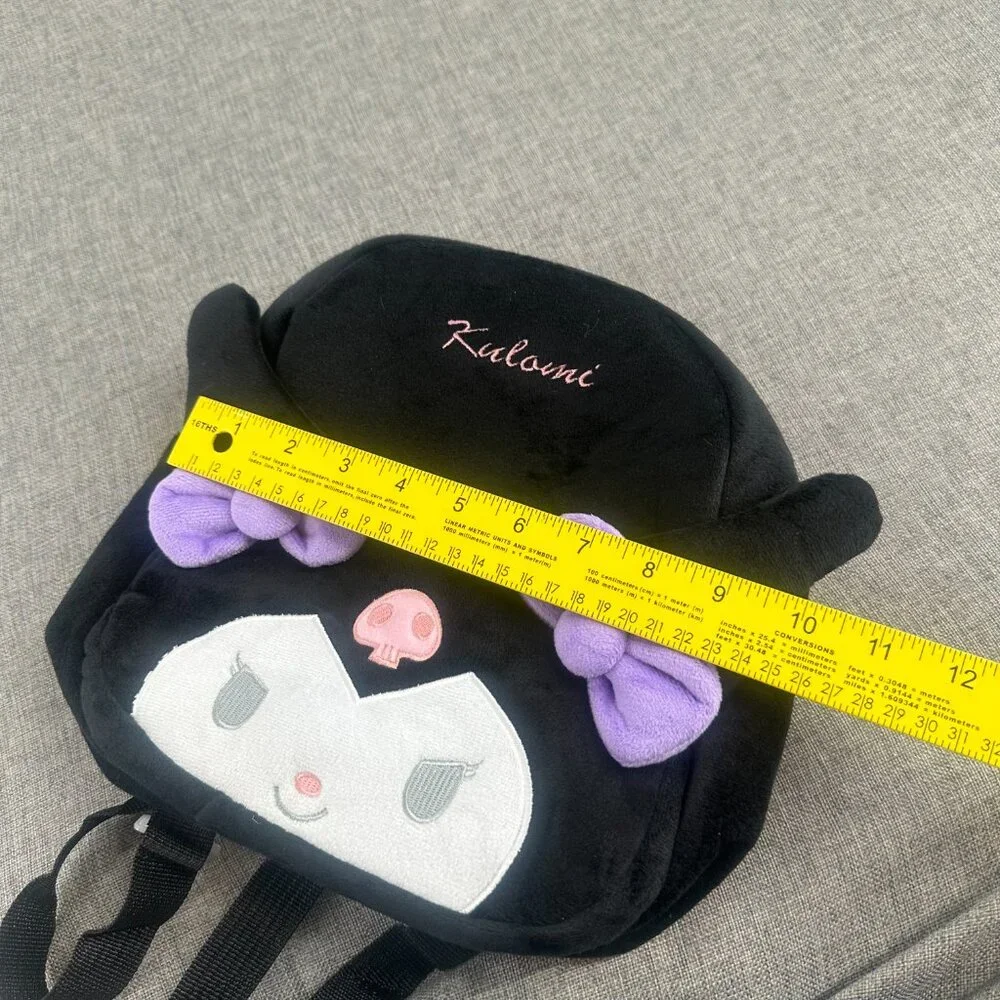 New! Kuromi‎ Backpack 9X10 Black White Purple Pink Lightweight Cute Cartoon
